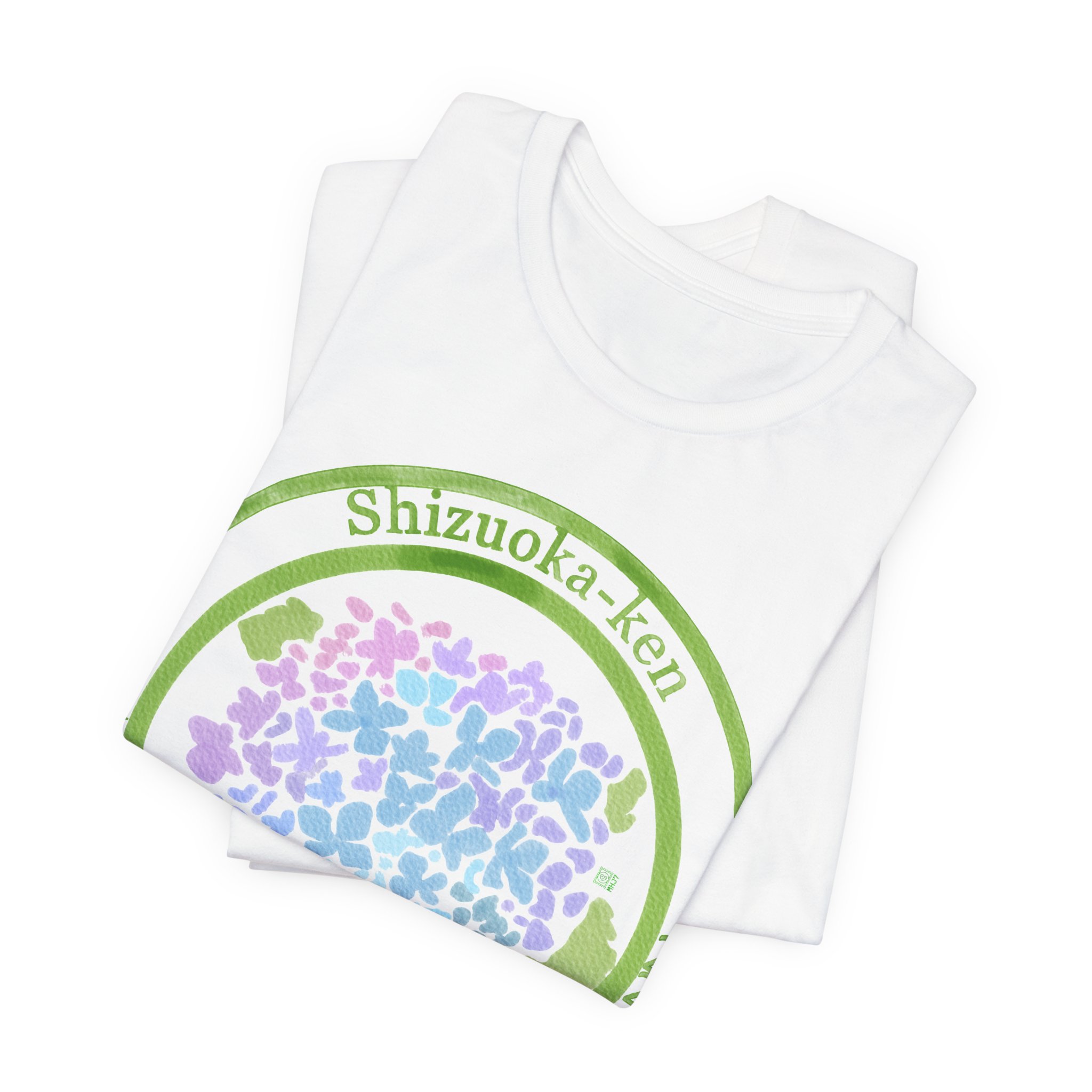 7 Shizuoka Hydrangea Park Stamp seal T‑Shirt 下田公園の紫陽花 - Image 3