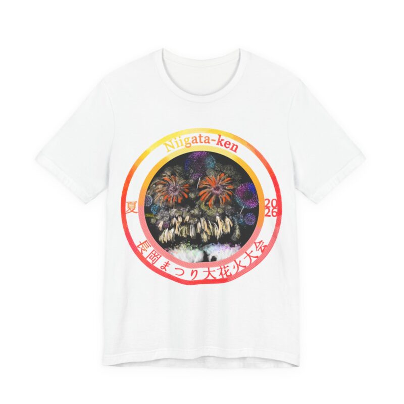 3 Nagaoka Festival Grand fireworks display Illustration stamp seal with sgraffito T-Shirt 長岡まつり大花火大会